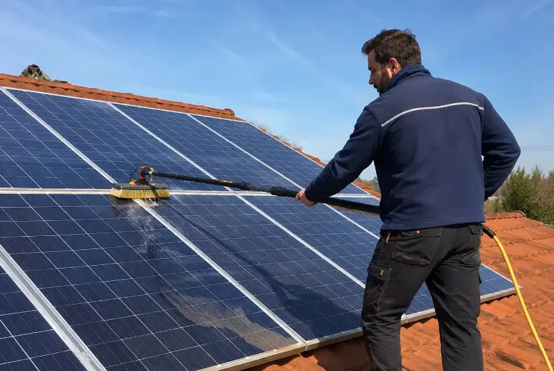 Nettoyage et entretien de panneaux solaires à la Coquille